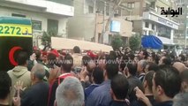 الآلاف يشيعون  جثمان شهيد مدرعة العريش من مسجد النصر بالمنصورة