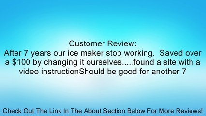 Whirlpool Part Number W10277450: COMPLETE ICEMAKER ASSEMBLY Review
