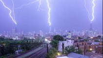 Watch Triple Lightning Strikes At Once