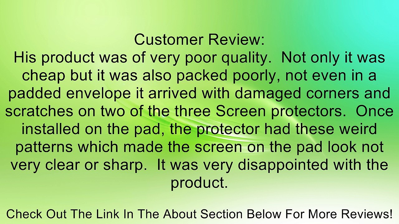 eForCity� 2 packs Reusable Screen Protectors Compatible with Samsung� Galaxy Tab 2/ 10.1/ P5100/ P5110 Review