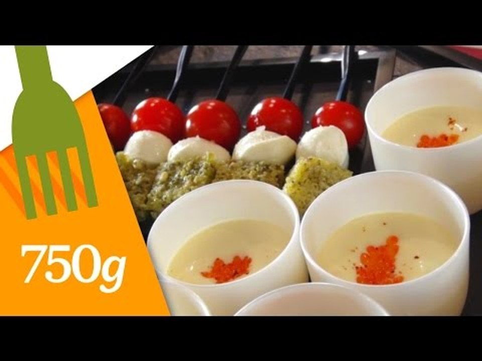 Recette de Verrines de mousse d'oeufs brouillées; oeufs saumon et pesto - 750 Grammes