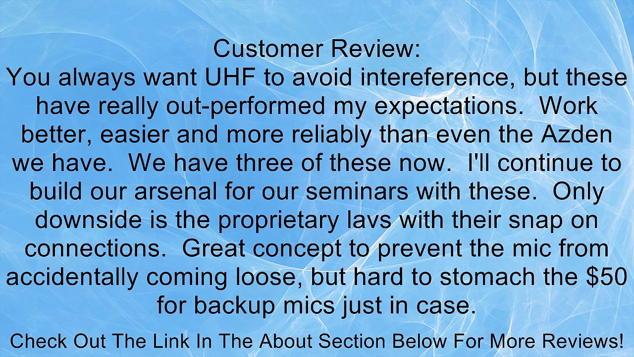 Audio-Technica PRO-501/L Frequency-Agile Diversity UHF Wireless Lavalier System Review