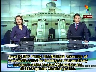 Venezuelan parliament to elect 12 Supreme Court judges