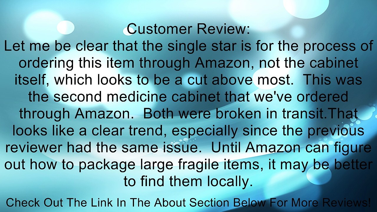 Pegasus SP4586 30-Inch by 30-Inch Bi-View Beveled Mirror Medicine Cabinet, Clear Review