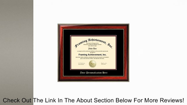Personalization by Gold Embossing - Premium Satin Rich Mahogany with Gold Accents University Diploma Frame - Top mat (Black) Inner mat (Maroon) - Personalized Embossed College Certificate Wood Frame Review