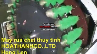 máy cọ rửa chai thủy tinh, máy rửa chai thủy tinh, máy rửa chai rượu, nước mắm CP24