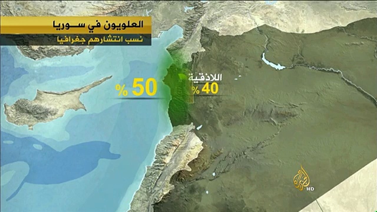 خارطة انتشار الطائفة العلوية في سوريا