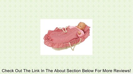 Two-Handled Baby Doll Moses Basket with Red Gingham Bedding Review