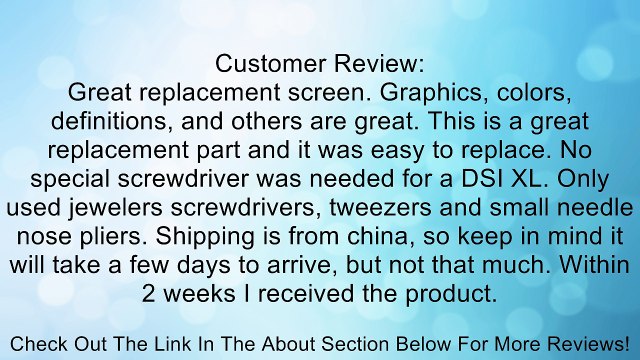 Replacement Part Bottom LCD Screen Display For Nintendo NDSI DSI XL LL Review