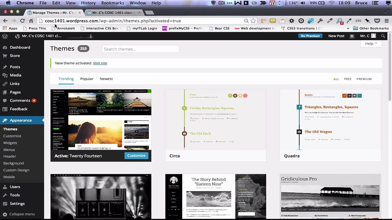 Tutorial Intro to WordPress - Pages and Custom Menus