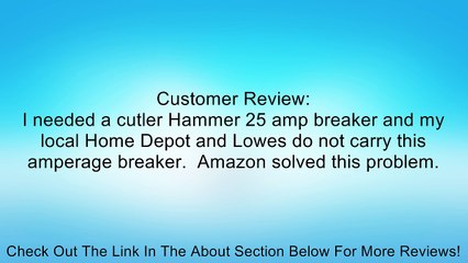 br125 Cutler Hammer Circuit Breaker, 1-Pole 25-Amp Review