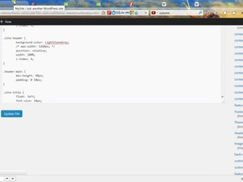 Wordpress 4.0 theme tutorial - Header and top menu customization.