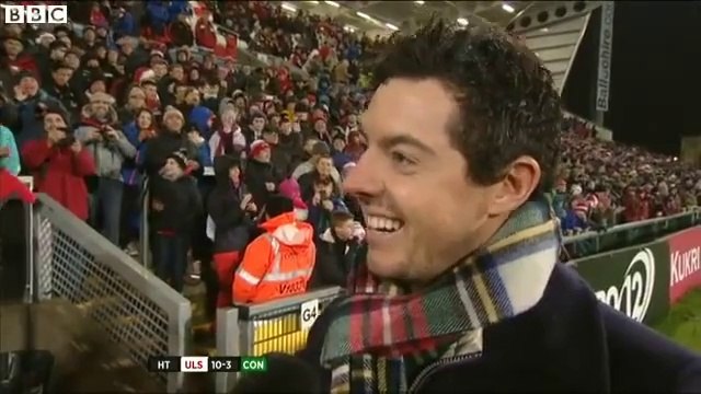 Golf champion Rory McIlroy gets trolled by stadium playing 'Sweet Caroline' during interview