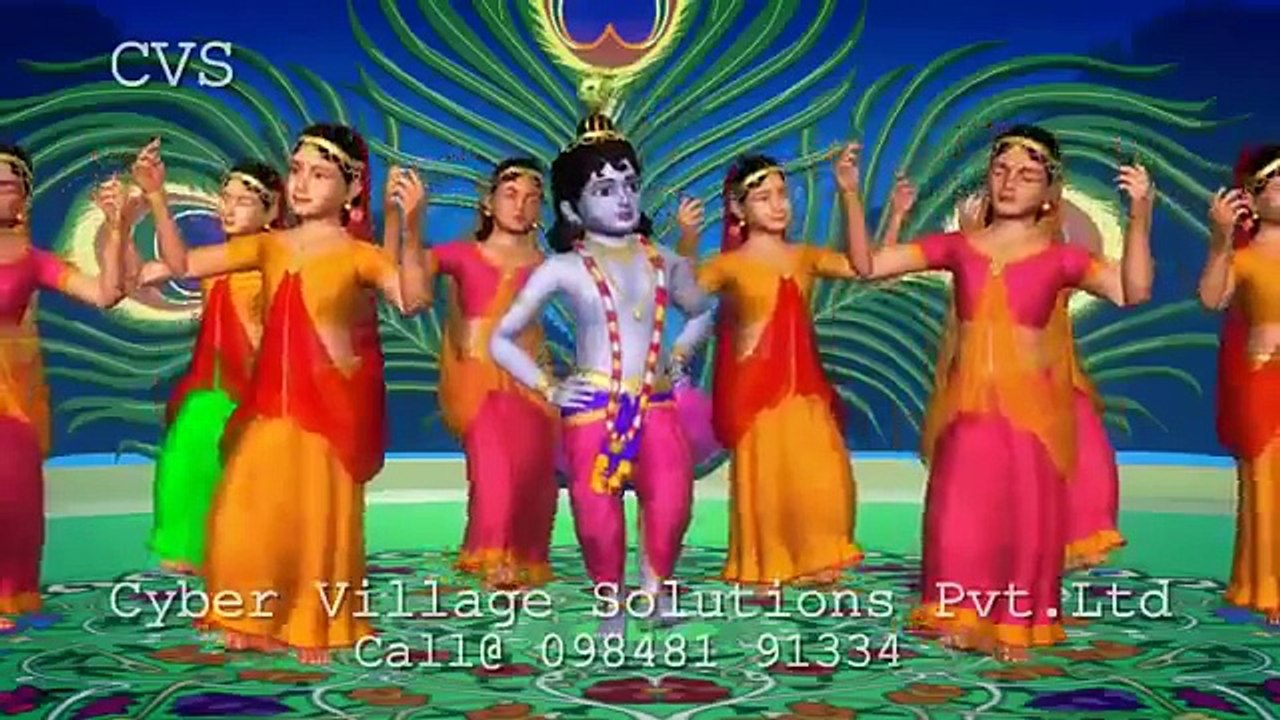 Hare Krishna 3D Animation Krishna Bhajan Song   Lord Krishna Songs