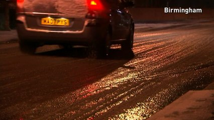 Icy roads and snowy downpours hit Birmingham