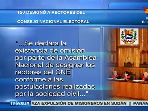 Venezuela: TSJ designó a rectores del Poder Electoral