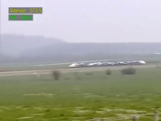 Fastest Train 574 km per hour  - watch the top left speed
