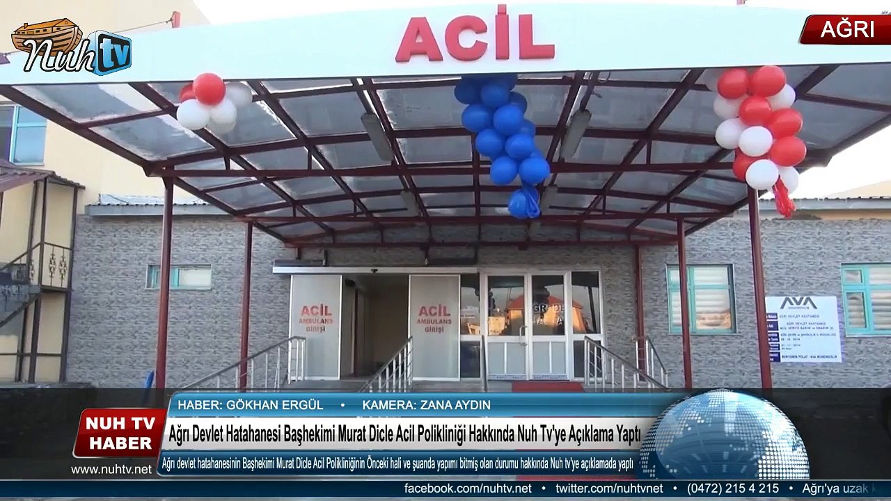 Ağrı Devlet Hastahanesi Başhekimi Murat Dicle Acil Polikliniği Hakkında Nuh Tv'ye Açıklama Yaptı