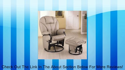 Coaster Knitted Pillow Style Bone Leatherette Swivel Glider Rocking Chair w/Ottoman Review