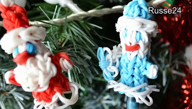 Снегурочка из резинок - радужек - идея подарка на новый год
