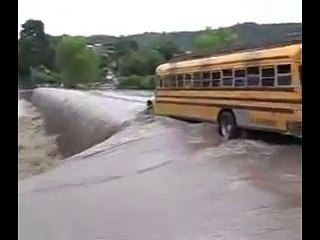 BUS drives over waterfall - YouTube