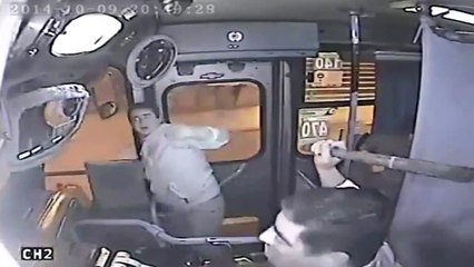Theive Caugh In Bus Beaten By Driver