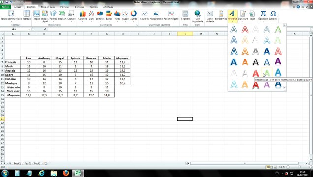 Tuto - Excel 2010 - Insérer et personnaliser un WordArt