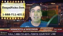 Wisconsin Badgers vs. Minnesota Golden Gophers Free Pick Prediction NCAA College Basketball Odds Preview 2-21-2015