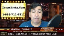 Louisville Cardinals vs. Miami Hurricanes Free Pick Prediction NCAA College Basketball Odds Preview 2-21-2015