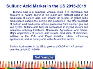 Sulfuric Acid Market in the US 2015 Share, Industry Growth, Forecast 2019