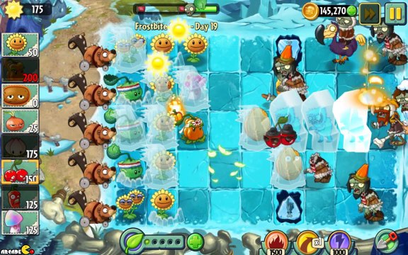 Plants vs Zombies 2 Frostbite Cave Part 2 Day 19 Stunion Unlocked!
