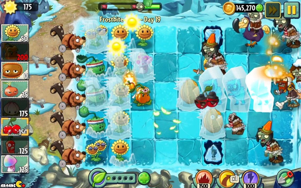 Plants vs Zombies 2  Frostbite Cave Part 2 Day 19 Stunion Unlocked!