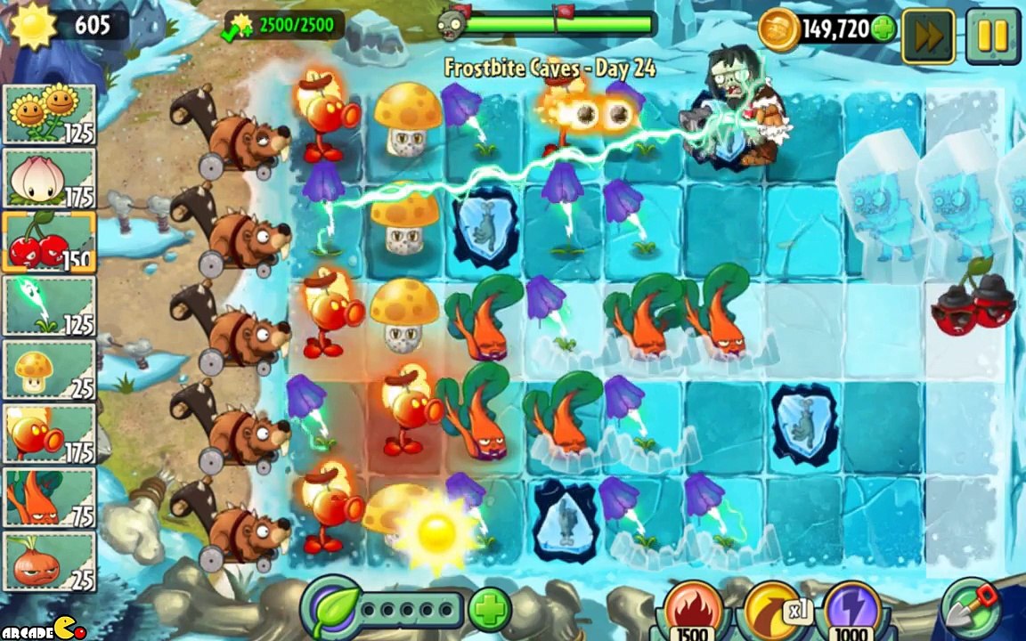 Plants vs Zombies 2  Frostbite Cave Part 2 Day 24 -26 Rotobaga Unlocked!