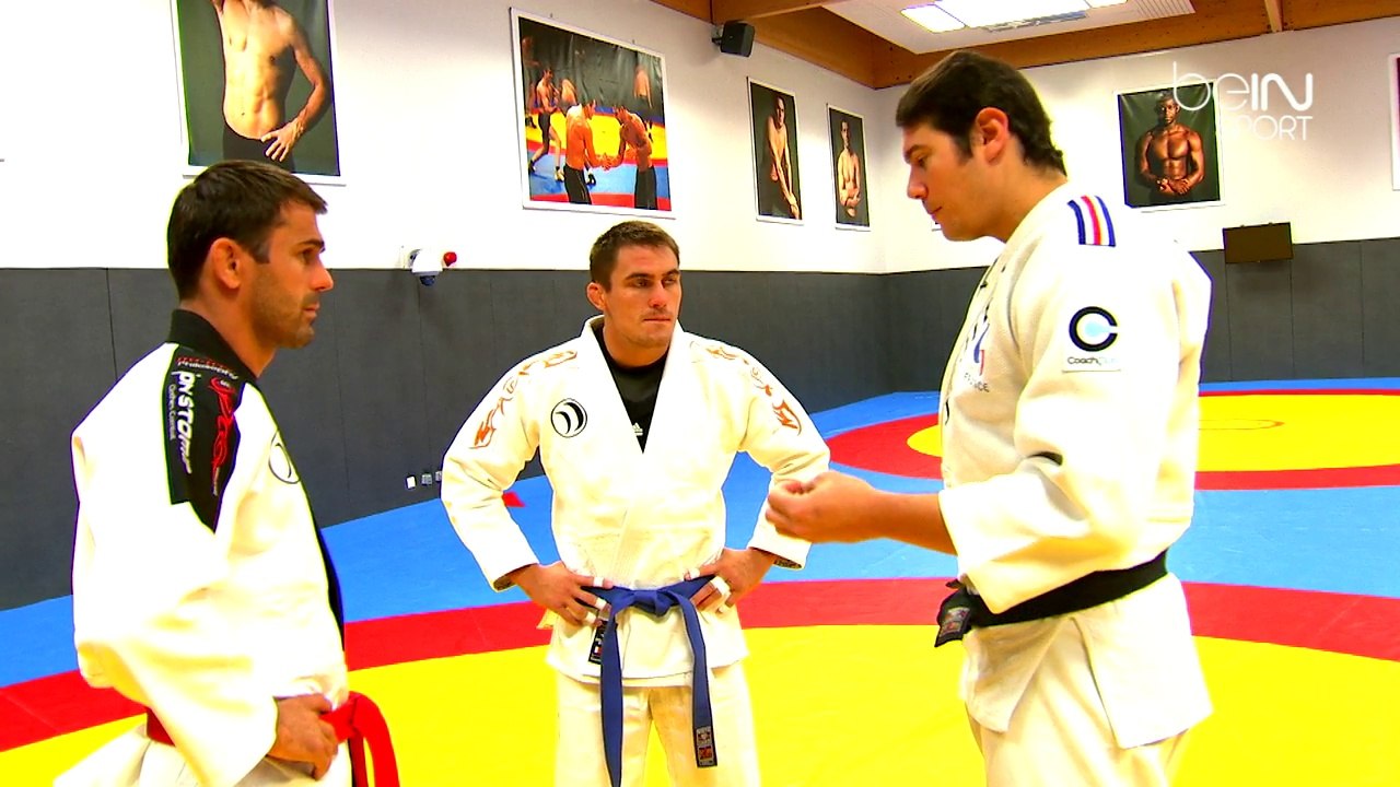 Vincent Parisi Coach les frères Guénot Steeve et Christophe au Jujitsu à L'INSEP dans la salle de Lutte.