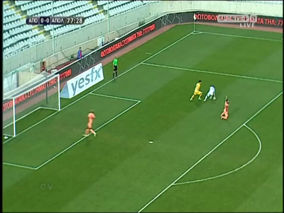 ΑΠΟΕΛ-Απόλλων (Επιθετικό φάουλ Παπουλή 78')