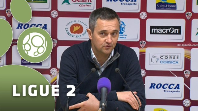 Conférence de presse AC Ajaccio - AJ Auxerre (1-1) : Olivier PANTALONI (ACAJ) - Jean-Luc VANNUCHI (AJA) - 2014/2015