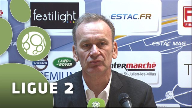 Conférence de presse ESTAC Troyes - Havre AC (2-2) : Jean-Marc FURLAN (ESTAC) - Thierry GOUDET (HAC) - 2014/2015