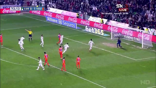 Nabil Ghilas 1:1 Penalty Kick | Cordoba - Valencia 21.02.2015 HD