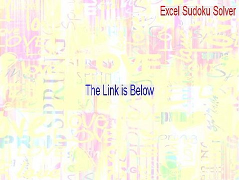 Excel Sudoku Solver Full - Legit Download (2015)