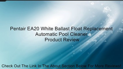 Pentair EA20 White Ballast Float Replacement Automatic Pool Cleaner Review