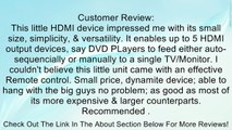 HDMI 5x1 5 Port Switch/Switcher with IR Remote Support 3D, AC power Review