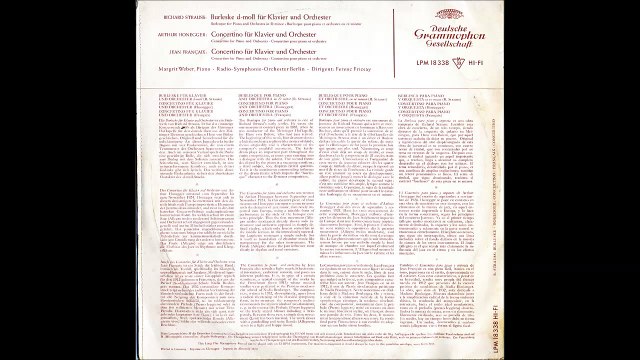 HONEGGER Concertino (1924) - M.Weber, RSO Berlin, F.Fricsay, 1955 *vinyl remaster* [HQ]