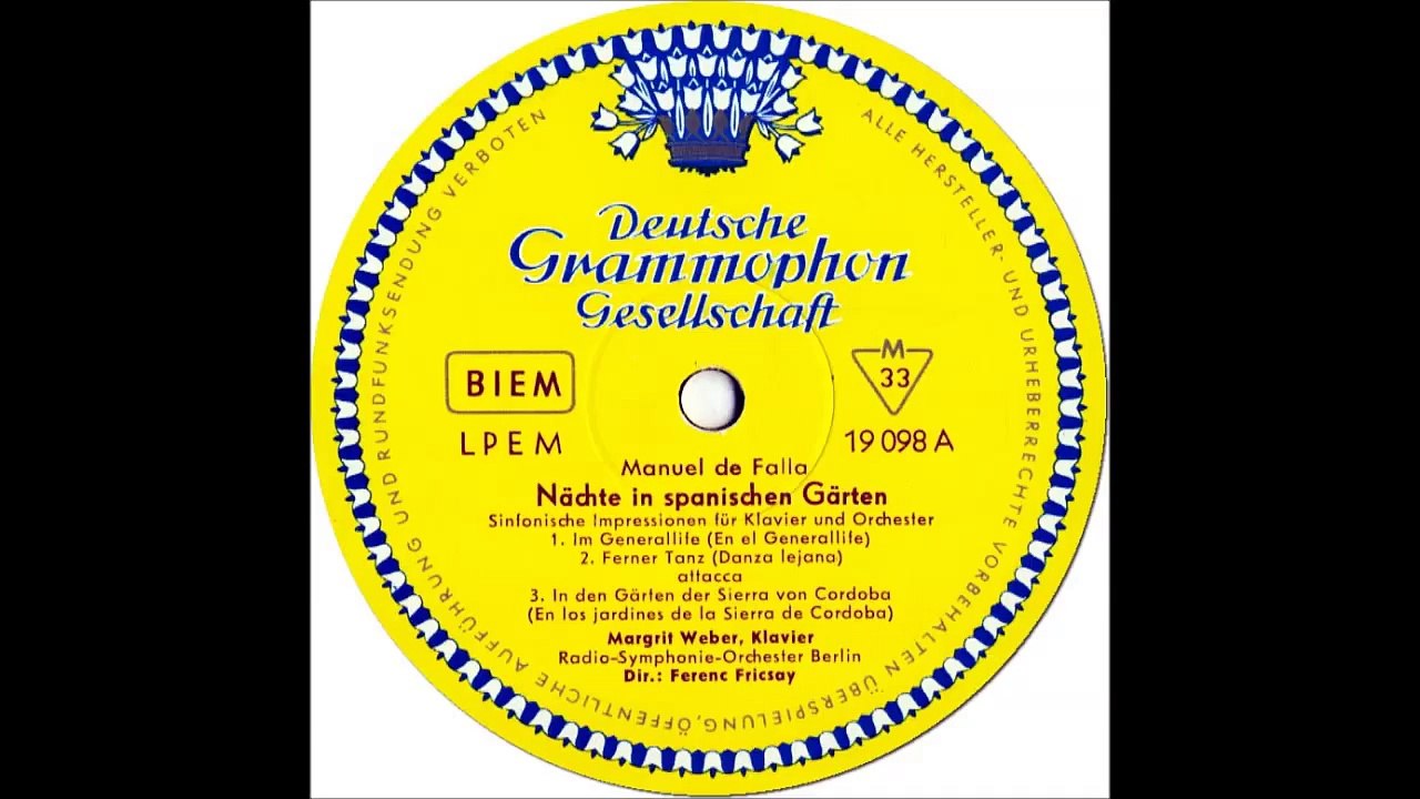 FALLA Nights in the Gardens of Spain - M.Weber, RSO Berlin, F.Fricsay, 1957 *vinyl remaster* [HQ]