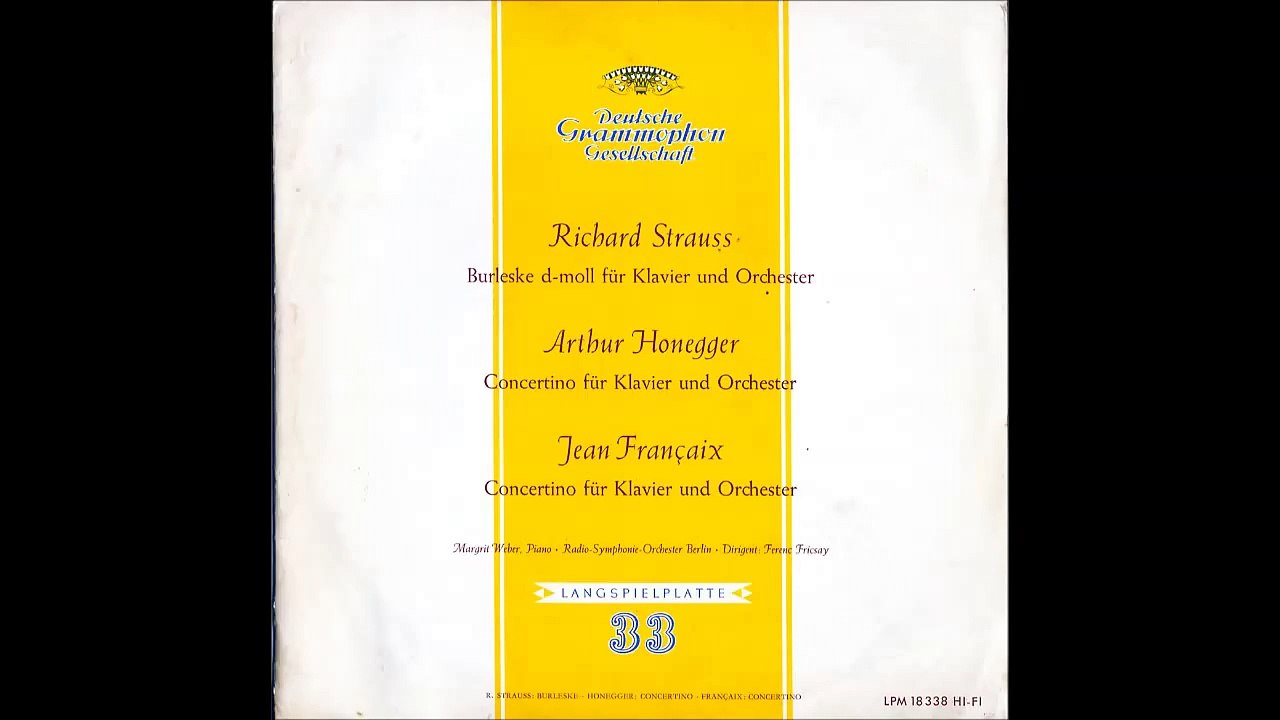 FRANÇAIX Concertino (1932) - M.Weber, RSO Berlin, F.Fricsay, 1956 *vinyl remaster* [HQ]