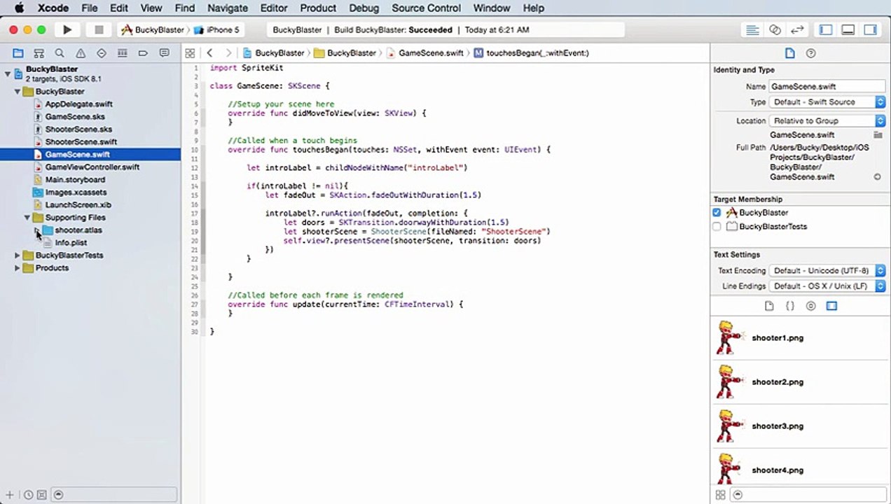 ---iOS Development with Swift Tutorial - 34 - Adding the Main Character -