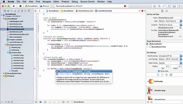 -iOS Development with Swift Tutorial - 37 - Creating the Bullet
