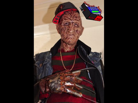 Freddy Krueger in Adidas Yeezy 750 Boosts