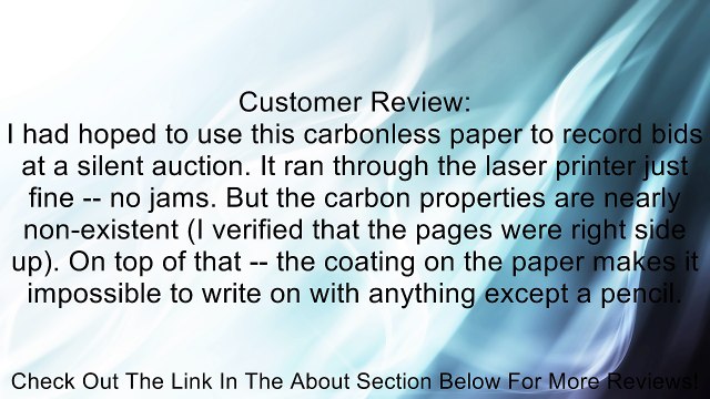 167 Sets of 3 Part NCR� Paper 5909 Straight Collated, Letter Size Carbonless Paper Review