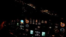 Cockpit view: Landing at night in a Citation Jet