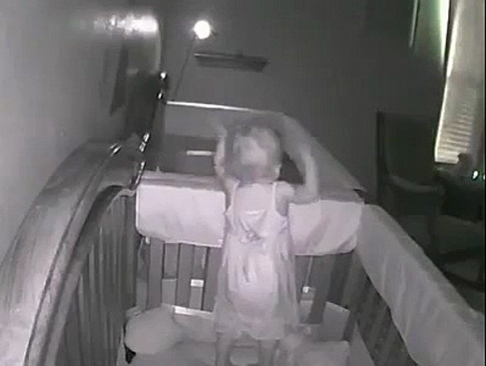 Twin girls napping
